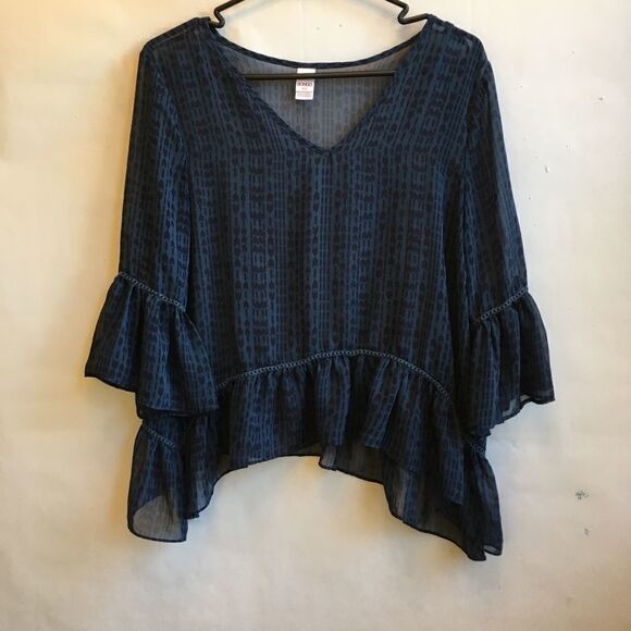 BONGO SHEER CROP TOP WITH RUFFLES‎ - Picture 1 of 6